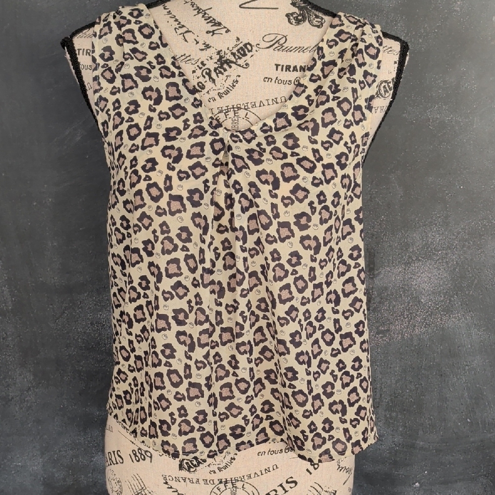 Sleeveless Leopard & Skulls Georgette Top